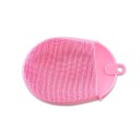 Escova de silicone para louça e legumes com cerdas densas Formato plano e flexível para a palma da mão Olhal para pendurar 15,1 x 10,4 x 2
