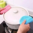 Escova de silicone para louça Esponja de limpeza redonda com alça para pendurar Silicone flexível com cerdas Para pratos e panelas 8