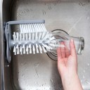 Escova para lavar taças com ventosas Limpeza interior e exterior ao mesmo tempo Fixação no fundo ou na parede da pia Plástico PP e PVC 17,5 x 14 cm 3