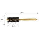 Escova redonda profissional para cabelo com cerdas de javali Cabo de madeira 23×4×11 cm Escova de styling para penteados lisos e encaracolados 2