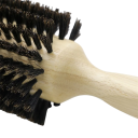 Escova redonda profissional para cabelo com cerdas de javali Cabo de madeira 23,5×6,5×10,5 cm Escova de styling para penteados lisos e encaracolados 3