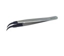 ESD-7A Antistatic Tweezers with Replaceable Curved Plastic Tips and Stainless Steel Handle for Precision Repairs and Electrical Work 1