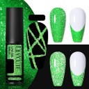 Esmalte de uñas con purpurina para crear líneas finas Esmalte de uñas en gel con purpurina Esmalte en gel de larga duración con pincel fino y afilado 14