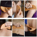 Espátula de madeira Gua Sha ferramenta para relaxamento muscular, cuidado do corpo e massagem linfática placa moldada tradicional 2