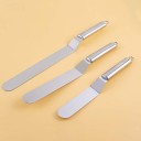 Espátula doblada de acero inoxidable para pasteles y postres Cuchilla redondeada de 3 cm de ancho Mango de metal con lazo para colgar 5