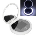 Espejo cosmético compacto con luz ultravioleta e iluminación LED, espejo plegable táctil con aumento de 2x, maquillaje de viaje y cuidado de la piel. 4