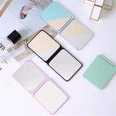 Espejo de bolsillo plegable de doble cara de 7,5 x 6 cm, espejo de maquillaje compacto, mini espejo de bolso, espejo de plástico portátil 3