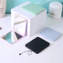 Espejo de bolsillo plegable de doble cara de 7,5 x 6 cm, espejo de maquillaje compacto, mini espejo de bolso, espejo de plástico portátil 5