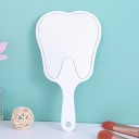 Espejo de mano colorido con forma de diente, espejo pequeño para revisión dental y maquillaje, espejo portátil con asa de alta definición 6