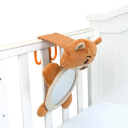 Espejo de seguridad para coche para niños 28x21 cm Forma de oso Irrompible Visión gran angular 2 correas para reposacabezas Asiento de coche Espejo retrovisor 6