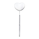 Espejo para extensión de pestañas 13,8 x 4,5 x 5,7 cm en forma de corazón de acero inoxidable Espejo cosmético para maquillaje y control 5