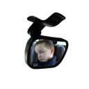 Espelho de bebé para carro 13x6,5 cm Rotativo a 360° Clipe para o vidro da frente ou para o suporte do sol Espelho de observação para bebés Banco traseiro 3