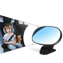 Espelho de bebé para carro 13x6,5 cm Rotativo a 360° Clipe para o vidro da frente ou para o suporte do sol Espelho de observação para bebés Banco 2