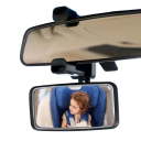 Espelho de carro para bebé 13x15 cm Monitor de bebé com clip para o para-brisas Rotativo a 360° Espelho retrovisor de alta definição 4