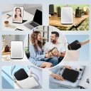 Espelho de maquilhagem dobrável LED 14,3 x 9,6 cm Controlo táctil Carregamento USB Espelho com iluminação para viagem Variante branca ou rosa 4