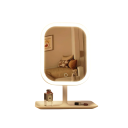 Espelho de maquilhagem LED com suporte 27 x 18 cm Controlo táctil Rotativo a 270° Três temperaturas de luz Memória de brilho Recarregável Branco ou rosa 5