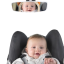 Espelho de segurança para crianças no carro 28x21 cm Forma de urso Inquebrável Visão ampla 2 correias para apoio de cabeça Cadeira de criança Espelho retrovisor 5