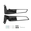 Espelhos retrovisores para moto com vidro azul ou branco 22 mm montagem rotativa design oculto 235 mm comprimento 1