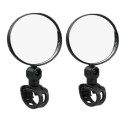 Espelhos retrovisores redondos para bicicleta 2 pcs pretos montagem rotativa no guiador 15–35 mm diâmetro 7,8 cm sem necessidade de ferramentas 1