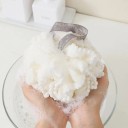 Esponja de baño para el cuerpo de 13 cm, lufa de red con nudos de masaje, esponja de baño de PE con asa para ducharse y cuidar la piel 7