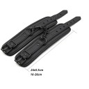 Esposas de cuero negro con cierre de correa, tamaño ajustable, detalles metálicos para juegos de bondage, embalaje discreto. 6