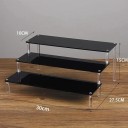 Espositore in acrilico a 3 livelli 30 × 27,5 × 15 × 10 cm organizzatore nero per figure profumi gioielli mensola per esposizione di oggetti da collezione 2