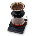 Espresso kávás mérleg áramlással, automatikus időzítővel és arányokkal, 3 főzési mód, 2 kg, akril felület, fekete, pour over-hez 3