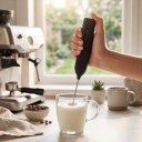 Espumador eléctrico de leche recargable por USB-C 3 velocidades Varilla extraíble de acero inoxidable 304 Para latte y cappuccino 4