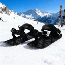 Esquís mini cortos para botas 36 x 13,5 cm con correas ajustables y hebillas de plástico y metal negro para calzado de invierno EU 37 a 48,5 para nieve y descenso 5