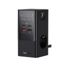 Estação de carregamento de secretária 35W 66 x 129 mm 7 em 1 com proteção contra sobretensões de 1200 J e ecrã digital 3x AC ficha EU 2x USB-C 2x 1