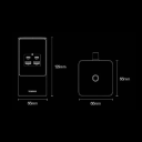 Estação de carregamento de secretária 35W 66 x 129 mm 7 em 1 com proteção contra sobretensões de 1200 J e ecrã digital 3x AC ficha EU 2x USB-C 2x 3