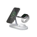 Estação de carregamento rápida sem fios magnética 3 em 1 15W com luz LED USB C carregamento rápido cabo para telefone relógio auriculares 2