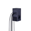 Estação de carregamento rápido 35W com 2× USB A, 2× USB C, 3× saídas AC 4000W tomada EU e display proteção contra sobretensão para casa e escritório 6