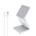 Estação de carregamento sem fios 3 em 1 magnética dobrável 15W carregador rápido cabo USB A para USB C carregamento de telefone relógios 2