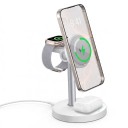 Estação de carregamento sem fios magnética 3 em 1 15 W para iPhone Apple Watch e AirPods Suporte rotativo USB-C para secretária 7