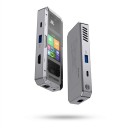 Estação de docagem USB-C inteligente com display HDMI 2.0 4K 60 Hz USB 3.0 LAN PD 100 W e jack de 3,5 mm cinza para escritório 2