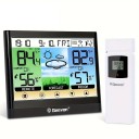 Estação meteorológica táctil com ecrã LCD de 5,9" Termómetro Higrómetro Ponto de orvalho Índice de calor Despertador Montagem na parede ou mesa Sensor 1