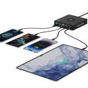 Estación de carga de escritorio de 160W 116 x 126 x 46 cm 5 puertos USB PD 65W QC3.0 con carga inalámbrica de 15W pantalla LED para portátiles teléfonos tablets enchufe EU 2