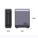 Estación de carga de escritorio GaN de 300W 111 x 65 x 53 cm cargador USB-C con potencia de 140 W por puerto PD3.1 carga rápida inteligente para MacBook y iPad 3