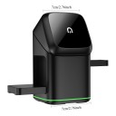 Estación de carga inalámbrica magnética 3 en 1 15 W con rotación táctil para iPhone Apple Watch y AirPods Cargadores retráctiles Negra 9