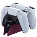 Estación de carga inalámbrica para controladores DualSense de PS5, base de carga rápida dual con indicadores LED de carga para controladores de juegos 5