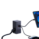 Estación de carga rápida de 35 W con 2 puertos USB A, 2 puertos USB C y 3 salidas de CA. Toma de corriente UE de 4000 W. Protección 3