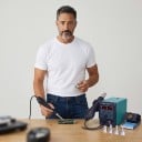 Estación de soldadura de aire caliente 2 en 1 con soldador y 4 boquillas con pantallas digitales en color verde para reparaciones de teléfonos BGA 2