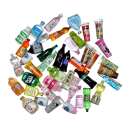 Estante castanho 4 prateleiras Mini supermercado com 30 peças de alimentos e bebidas Brinquedo de simulação para crianças Balcão de loja para brincar de vendedor 3