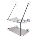 Estante colgante doble para mascotas con ventosas en vidrio y correas de nylon Dimensiones 50 x 30 cm 3
