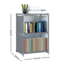Estante de 3 niveles 29 x 41 x 62 cm Estructura de acero inoxidable con conectores de PP y cubierta de tejido no tejido Estante de almacenamiento gris 2