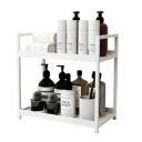 Estante de almacenamiento de baño de dos niveles, 30 x 17 x 30 cm, organizador de cosméticos multifuncional, estante de baño de gran capacidad con soporte 3