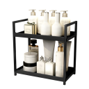 Estante de almacenamiento de baño de dos niveles, 30 x 17 x 30 cm, organizador de cosméticos multifuncional, estante de baño de gran capacidad con soporte 5