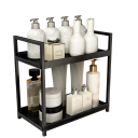 Estante de almacenamiento de baño de dos niveles, 30 x 17 x 30 cm, organizador de cosméticos multifuncional, estante de baño de gran capacidad con soporte 6