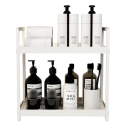 Estante de almacenamiento de baño de dos niveles, 30 x 17 x 30 cm, organizador de cosméticos multifuncional, estante de baño de gran capacidad con soporte 7